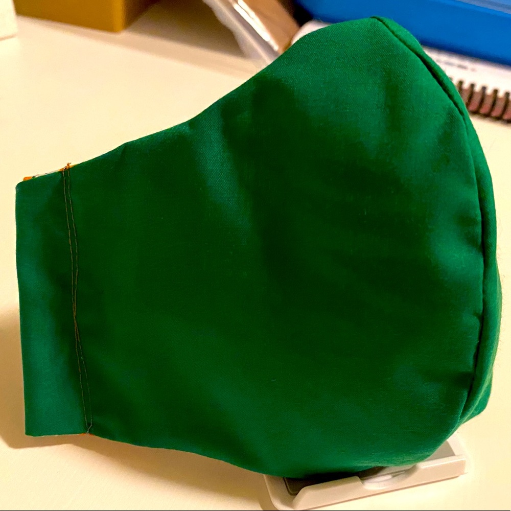 Solid green face mask